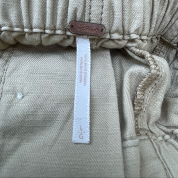 Free People Pants‎ Womens L Begie Ready to Run Cinch-Waist OB1235398 Parchment - Picture 6 of 15